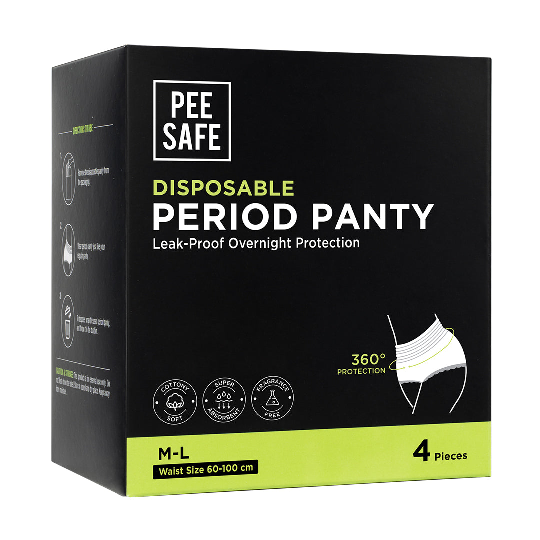 Trawee®-PP (Pack of 10) Disposable Period Panty With Super Absorbent Pad  For Sanitary Protection, Menstrual Underwear, Absorbent Period Underwear  For