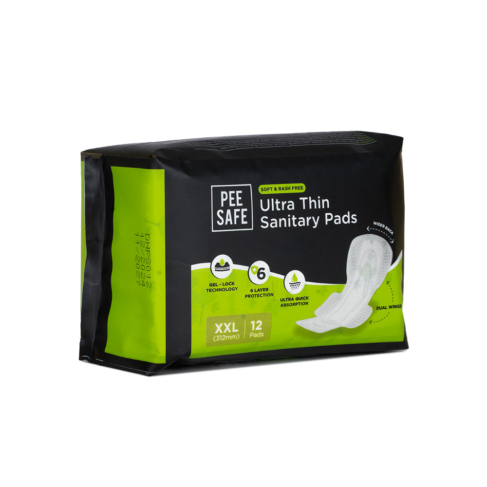 Pee Safe Ultra Thin Sanitary Pads - XXL (12 Pads)