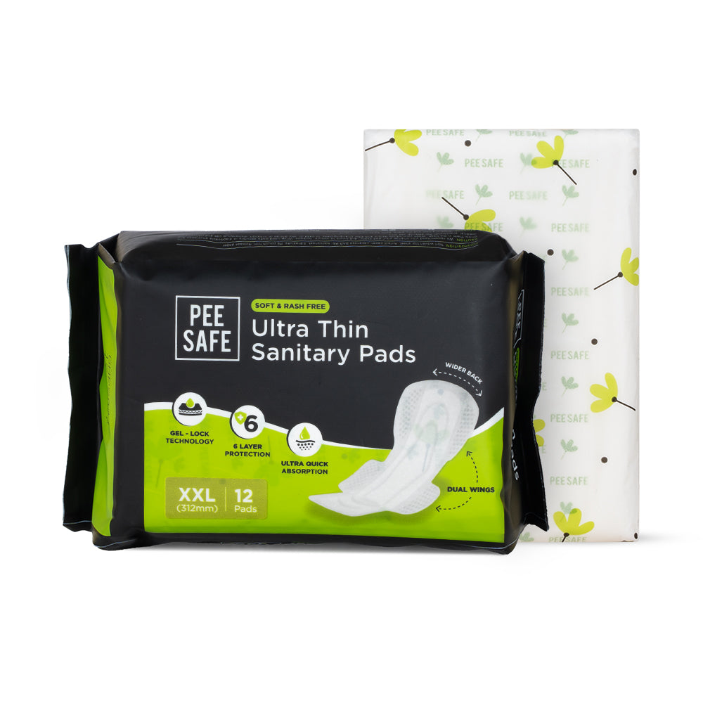 Pee Safe Ultra Thin Sanitary Pads - XXL (12 Pads)