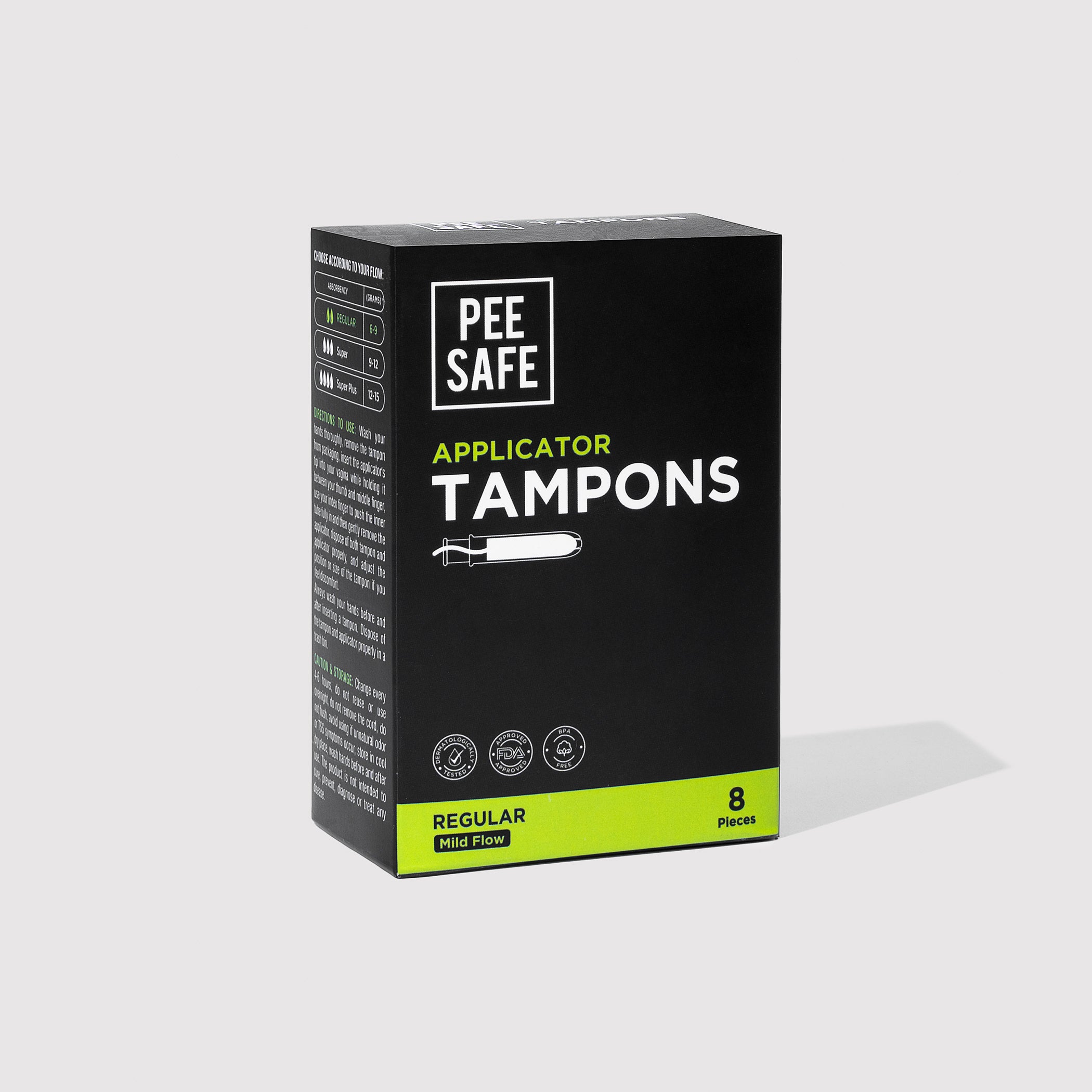Pee Safe Applicator Tampons - Regular (8 Tampons)