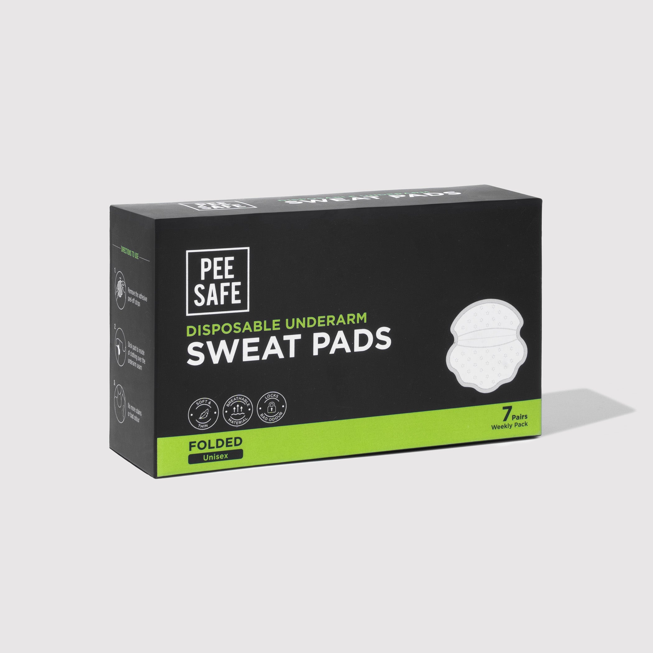 Pee Safe Disposable Underarm Sweat Pads (Folded) - 14 Pads