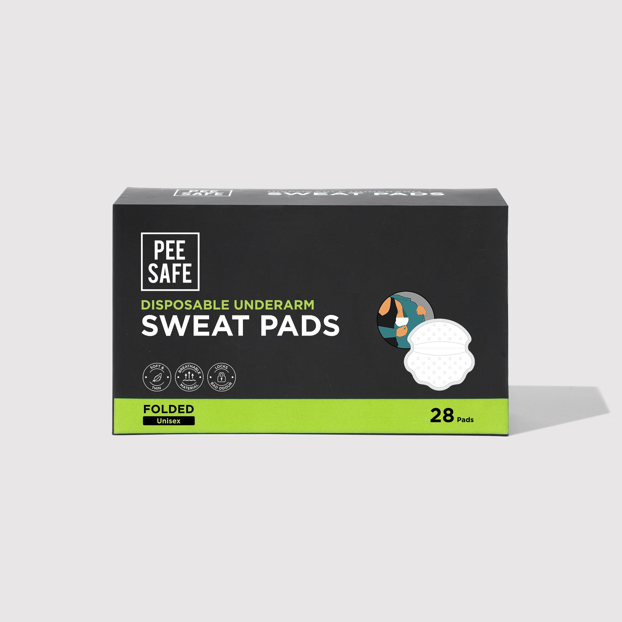 Pee Safe Disposable Underarm Sweat Pads (Folded) - 28 Pads