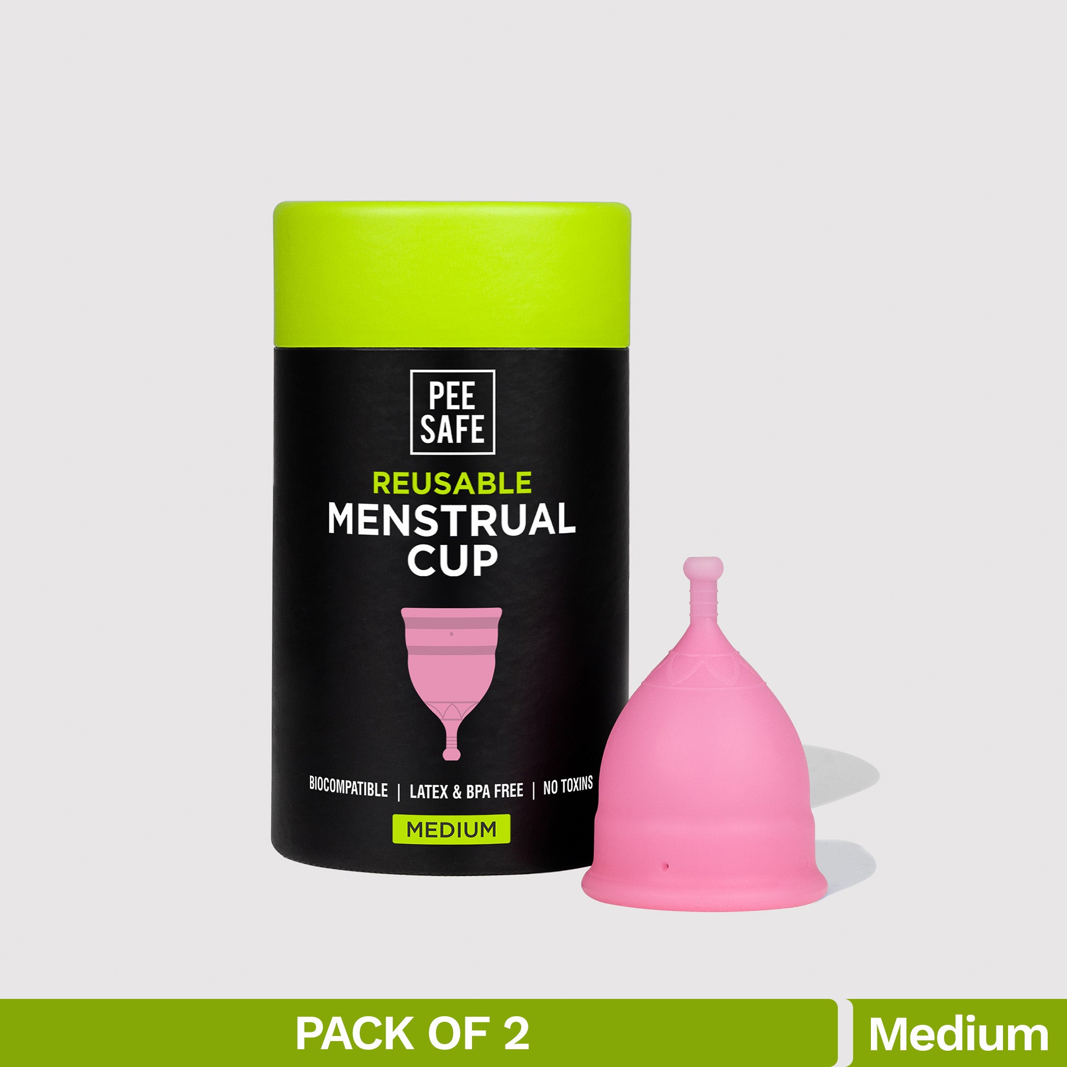 Pee Safe Menstrual Cups - Medium (Pack of 2)