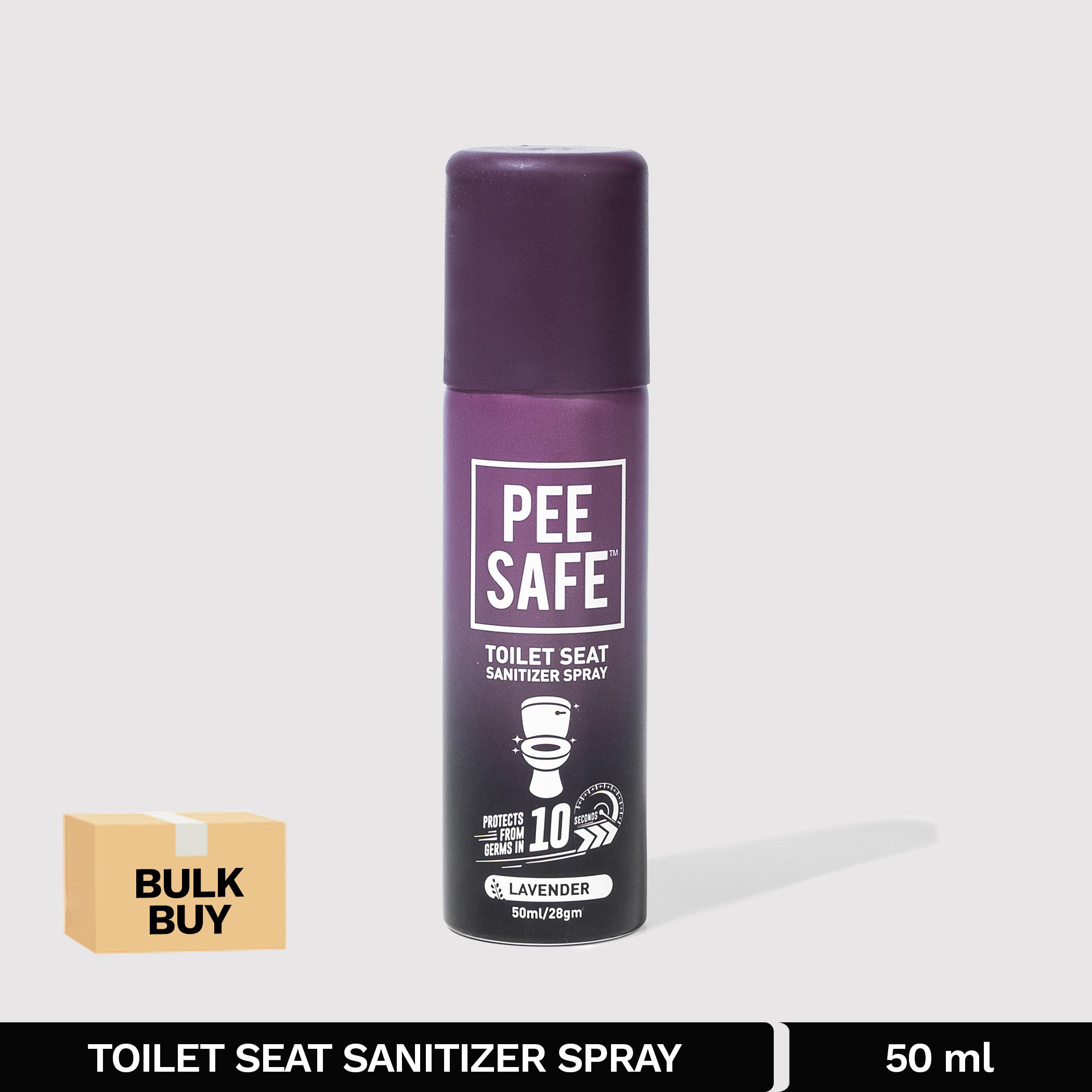 Pee Safe Toilet Seat Sanitizer Spray (Lavender) - 50 ML - BULK BUY