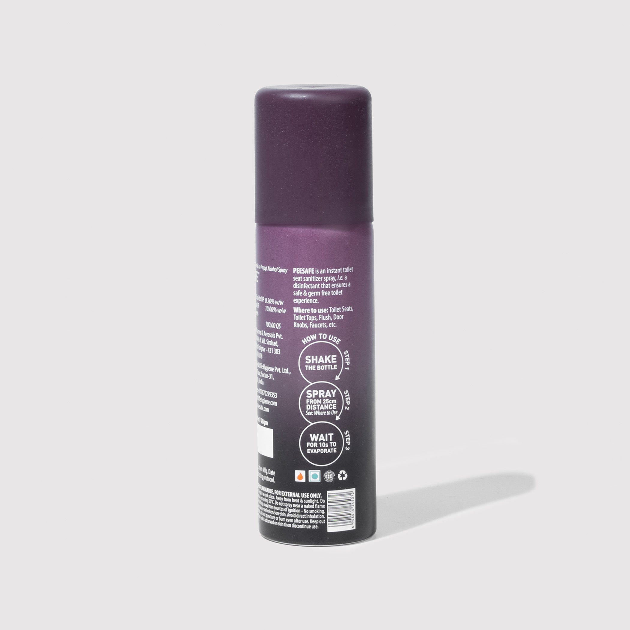 Pee Safe Toilet Seat Sanitizer Spray (Lavender) - 50 ML (Pack of 3)