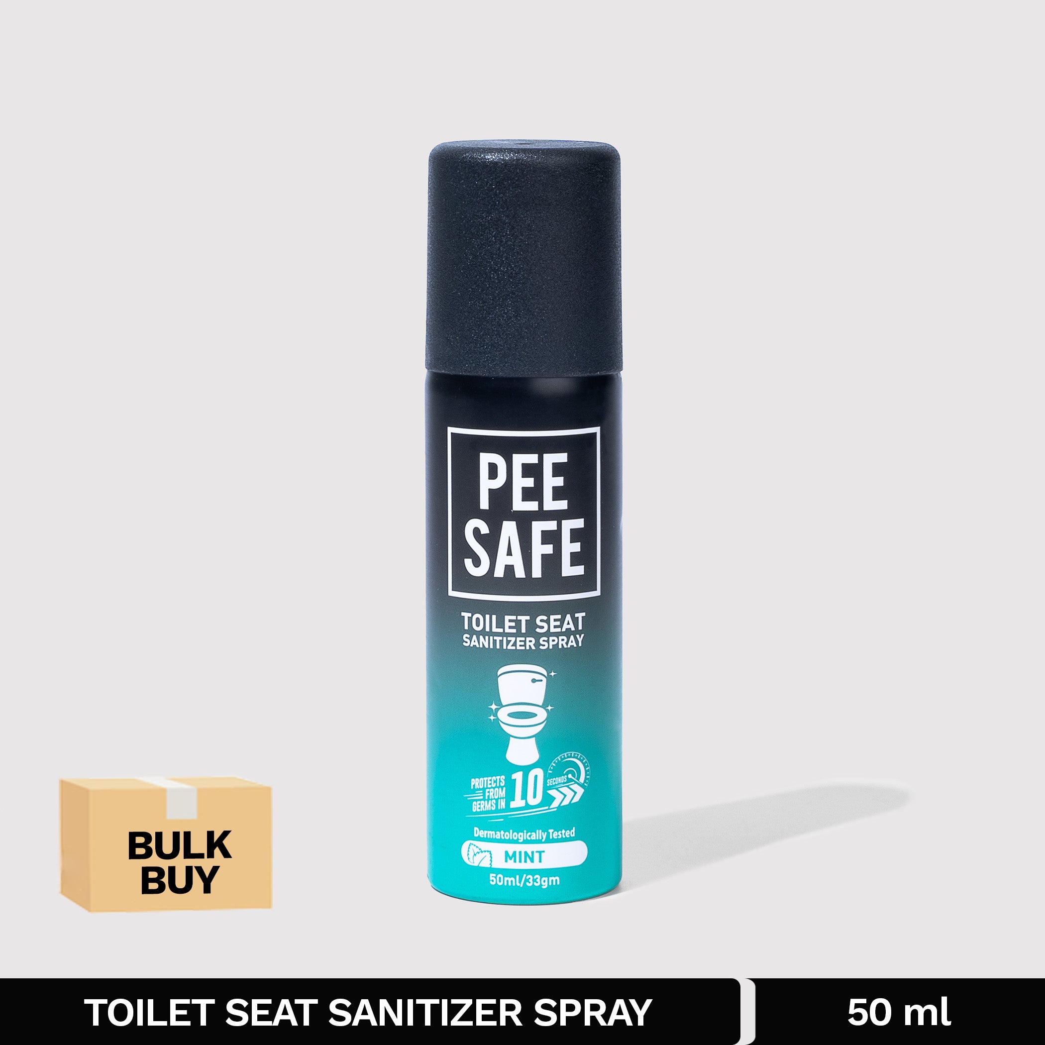 Pee Safe Toilet Seat Sanitizer Spray (Mint) - 50 ML - BULK BUY